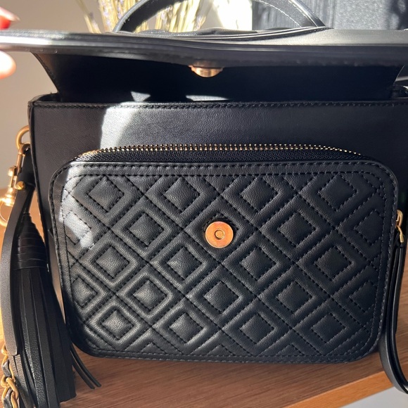 Tory Burch Flemming Black Leather Crossbody Bag - Picture 11 of 13